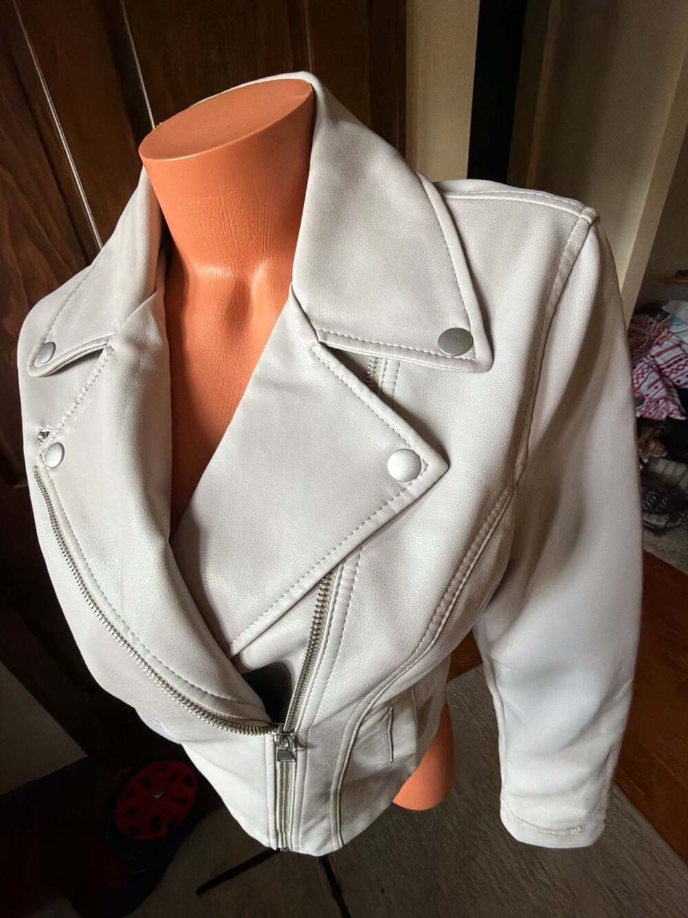 Express Women's Faux Leather Moto Biker Jacket, Size Medium - Picture 15 of 15